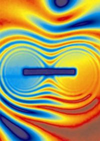 The magnetic field of a dipol magnet visualized by spinpolarized neutrons. Credit: Hahn-Meitner-Institut Berlin