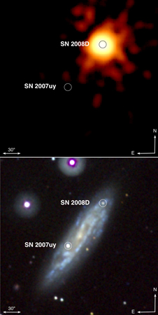 Satellite images of a supernova