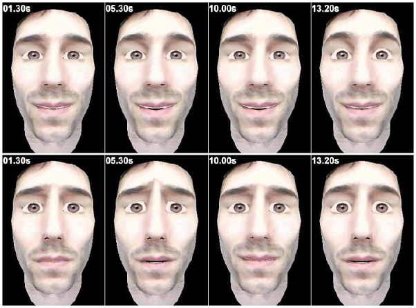 pictures of synthesised happy and faces