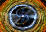 still from animation ACCRETION SPINS PULSAR TO MILLISECOND RANGE - A VIEW FROM ABOVE