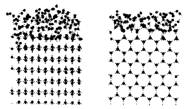 Molecular structure of ice near the surface