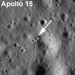 Labeled LROC image of Apollo 15 landing site