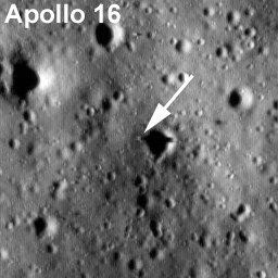 Labeled LROC image of Apollo 16 landing site