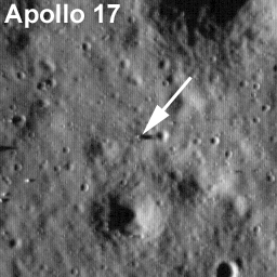 Labeled LROC image of Apollo 17 landing site