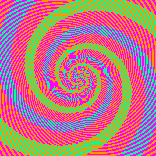 Blue green spiral illusion