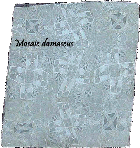 Mosaic type damascus steel for bolsters