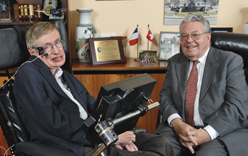 Stephen Hawkings and the CERN Director-General, Robert Aymar