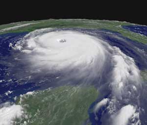 Hurricane Katrina over the Gulf of Mexico (image courtesy of NOAA)