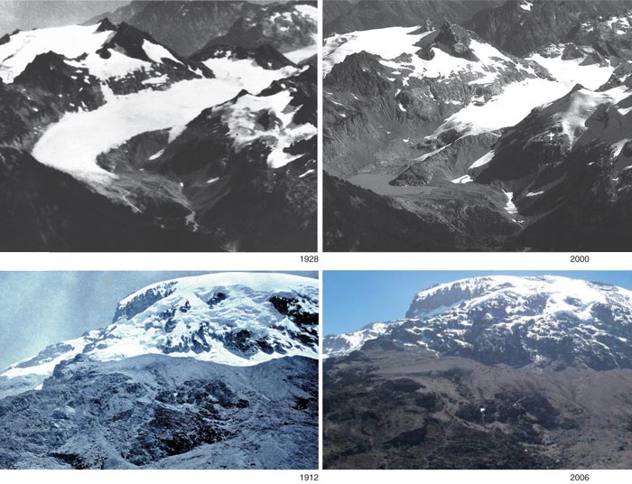 South Cascade Glacier and Kilimanjaro