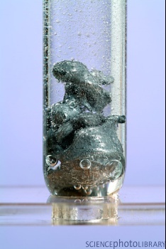 Zinc reacting with hydrochloric acid