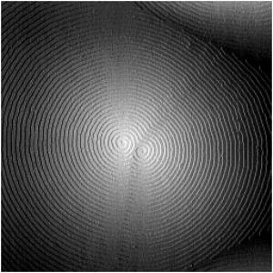 AFM image of PbTe growth spirals