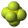 Space-filling model of sulfur hexafluoride