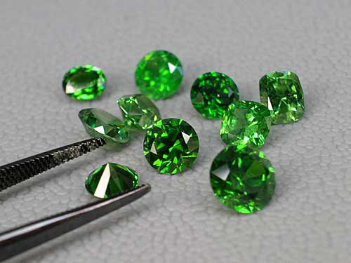 Faceted Demantoid Garnets photo image