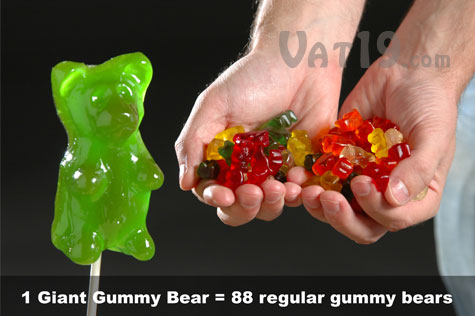 Giant Gummy Bear is 88 times larger than a standard gummy bear