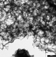 TEM images of the fused graphene sheets as produced in a flash pyrolysis process