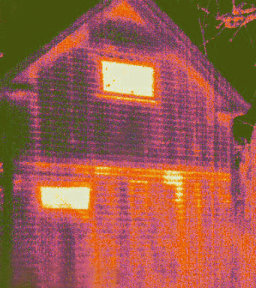 infrared photo heat loss through wall