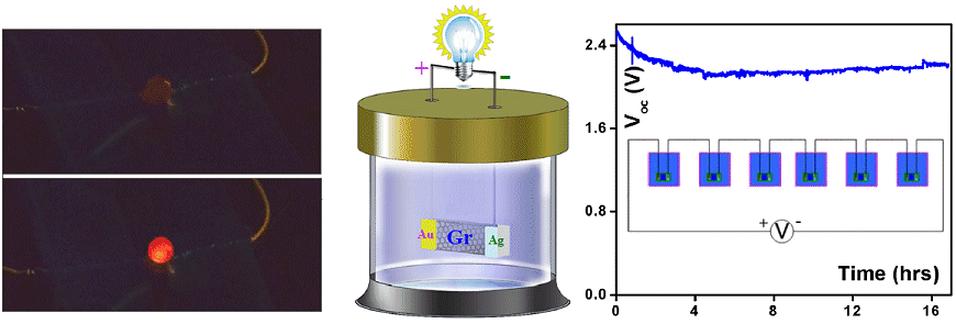 Diagram showing the experimental set-up of the battery with gold and silver electrodes. (Courtesy: Zihan Xu)