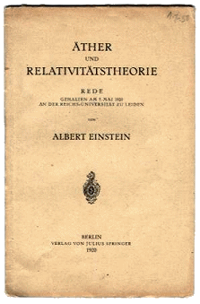 ther und Relativittstheorie (Ether and the Theory of Relativity)