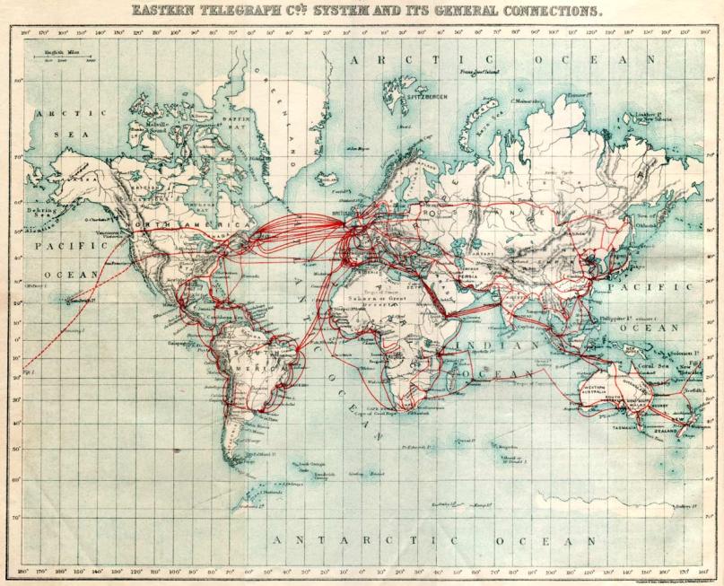  A Map of Undersea Cables from ...1901 !