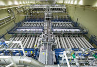 The National Ignition Facility's Laser Bay 2. The laser beams travel more than 1,000 feet before they reach the target chamber. Laser Bay 2 was commissioned on July 31, 2007. 