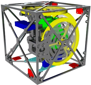 The CAD drawing of the Cubli